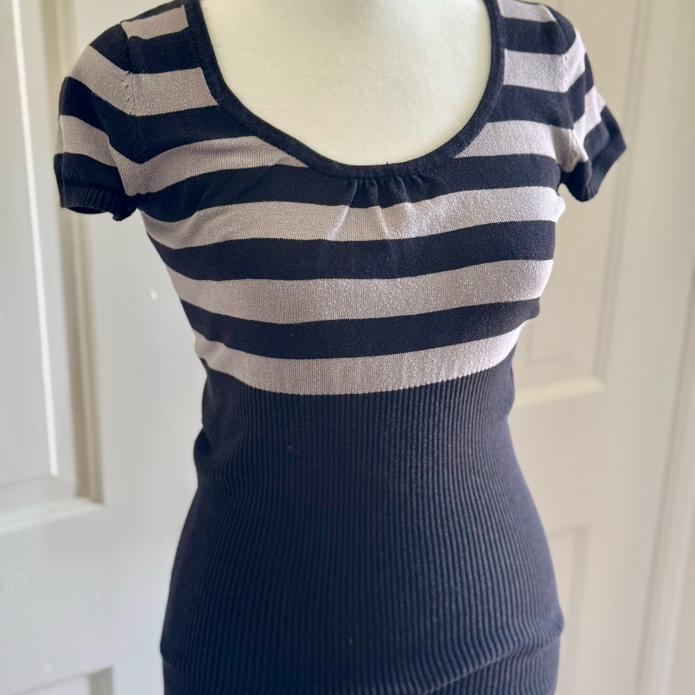 VTG Say What? Y2K Knit Striped Sweater